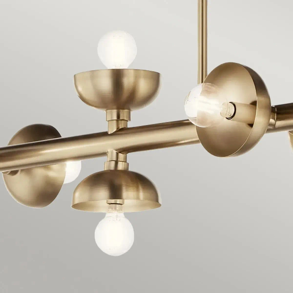 Lampa wisząca metalowa Palta KL-PALTA-LP10-CPZ podłużna do salonu mosiądz