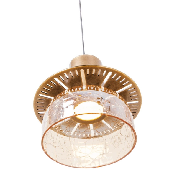 Zwieszana lampa sypialniana SIGNATURE P0601 Maxlight LED 8W 3000K mosiądz przezroczysty