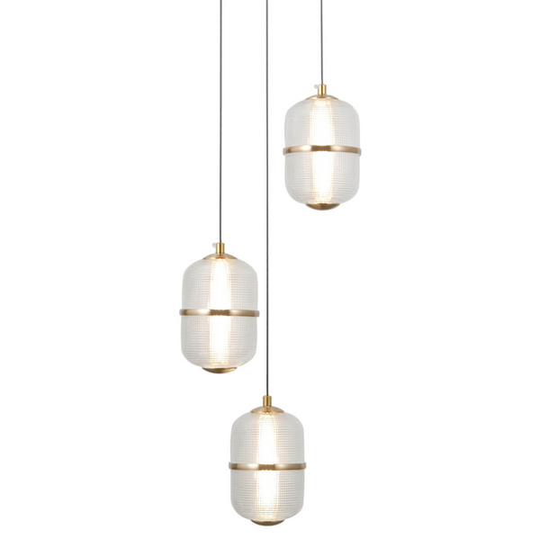 Potrójna lampa wisząca Alani PND-34375-3-BK LED 45W 3000K czarny złoty