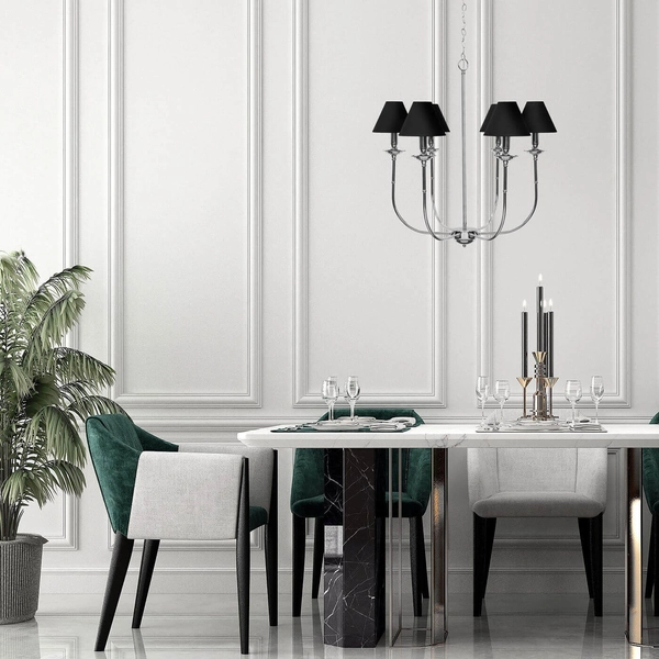 Lampa wisząca Glamour LP-979/6P żyrandol na łańcuchu czarny