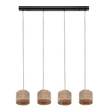 Wielopunktowa lampa wisząca SMILLA 366800436 boho z juty beżowa czarna
