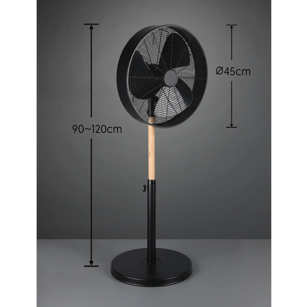 Wentylator stojący do sypialni Viking R034-32 RL Light metalowy czarny