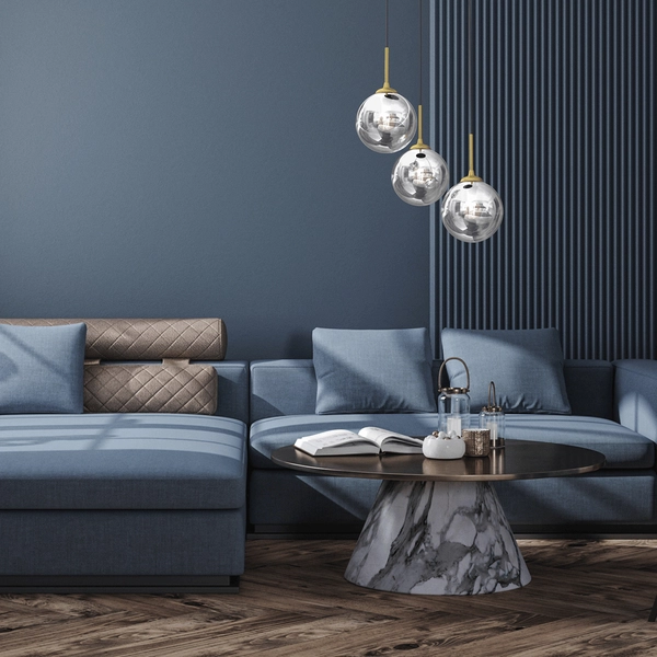 Wisząca lampa Reflex MLP8416 kaskada przydymiona złota