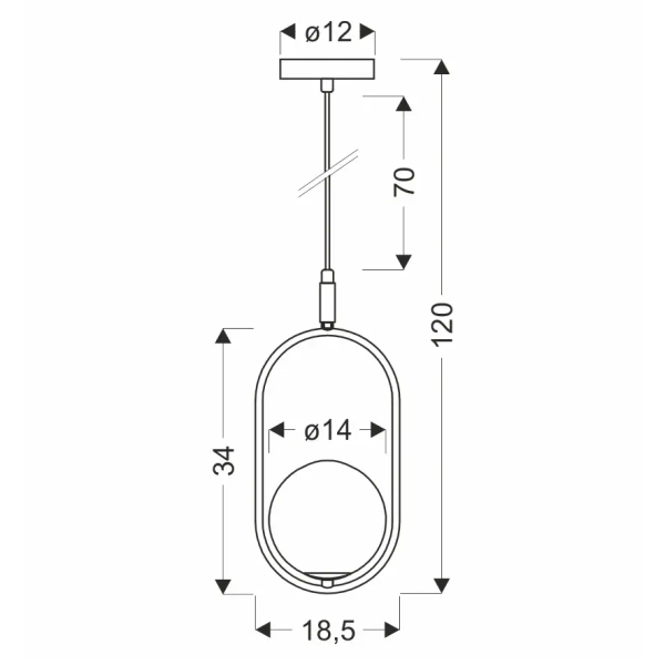 Szklana lampa wisząca CORDEL złota 31-44099 1xG9 kulista nad stół