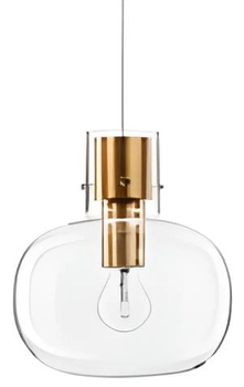 Skandynawska lampa wisząca Padre przezroczysta złota