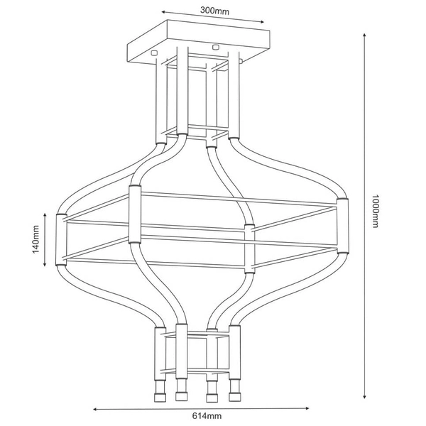 Futurystyczna lampa salonowa ALHA 9055 Shilo LED 72W 3000K czarna
