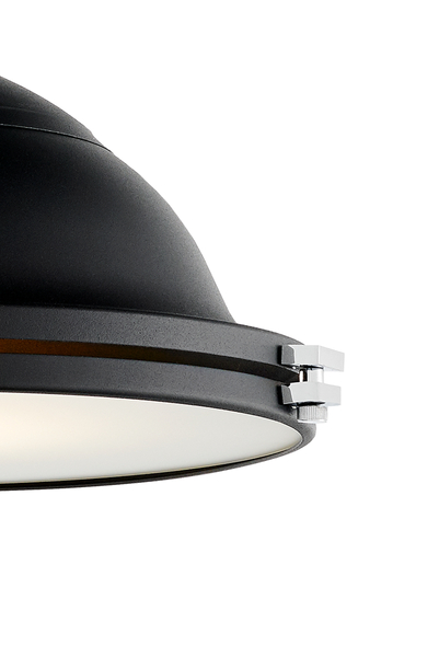 Industrialna LAMPA wisząca NAUTILIUS L 10269106 Kaspa metalowa OPRAWA okrągły ZWIS na łańcuchu czarny