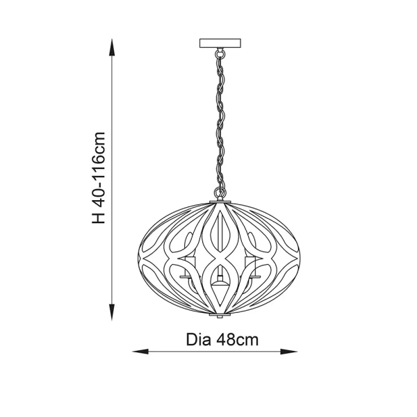 Metalowa wisząca lampa Sirolo 81750 na łańcuchu antyczna brązowa