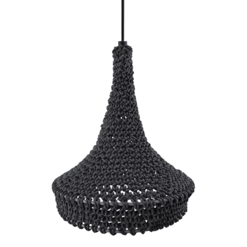Lampa wisząca ażurowa Mahaka 5181 Shilo hampton pleciona szara