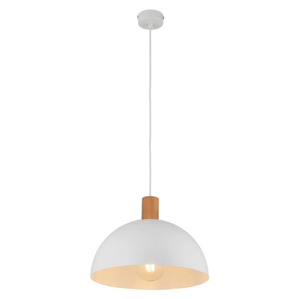 Lampa wisząca kopuła do salonu Oslo 4851 TK Lighting drewniana biała