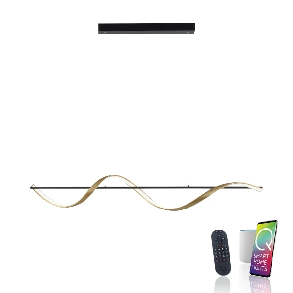Wisząca lampa Q-SWING mosiądz antracyt 2385-13 1xLED 24W CCT nad stół