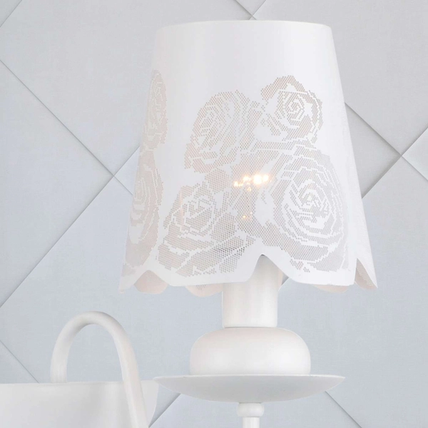 Kinkiet LAMPA ścienna FABRIZIA 310422 Il mio prowansalska OPRAWA z kryształkami kwiatki flowers biała