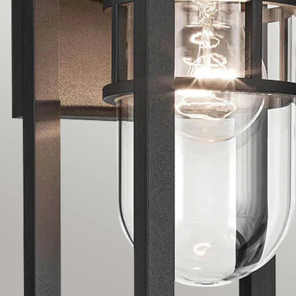 Elewacyjna lampa szklana Hone KL-HONE-S-BKT lampion IP44 czarna