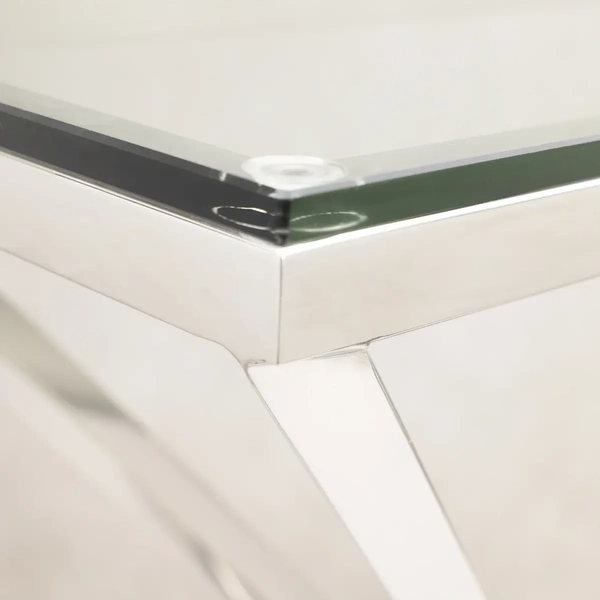 Szklany stolik kawowy Grand GR-C1590S Cosmolight srebrny przezroczysty