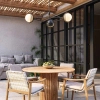 Designerska wisząca lampa Perth ALM-PERTH3-BK rattan czarna