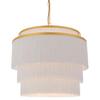 Lampa wisząca glamour L&-191532 Light& frędzle białe złota