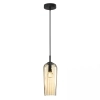 Lampa nad stół wisząca do jadalni 22118 szklana szampański czarny