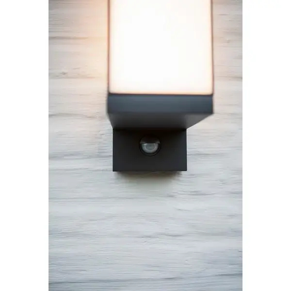 Ścienna LAMPA ogrodowa CUBA 5193811118 Lutec metalowa OPRAWA elewacyjna LED 13W 3000K kinkiet z czujnikiem IP54 szary