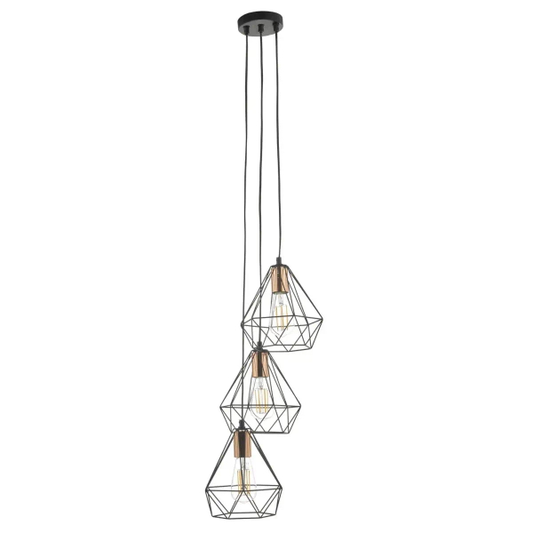 Industrialna wisząca lampa Deyon DEY0322 druciana czarna miedziana