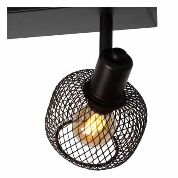 Ścienna LAMPA kinkiet MAREN 77978/02/30 Lucide metalowa OPRAWA regulowany plafon loftowy czarny