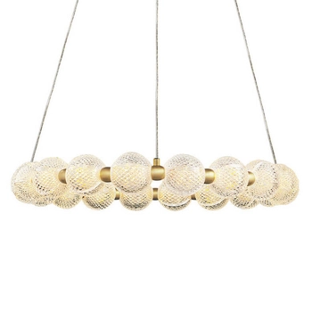 Okrągła wisząca lampa Diamond LP-2202/18P GD Light Prsetige szklana złota