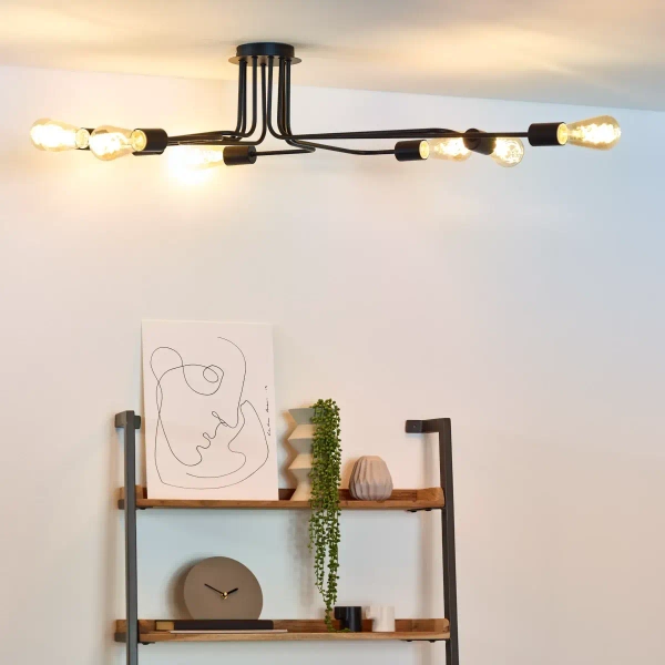 Loftowa lampa sufitowa Lester 21112/08/30 Lucide metalowa czarna