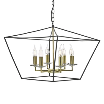 Świecznikowy żyrandol Gretchen GRE0654 Dar Lighting metalowy czarny złoty