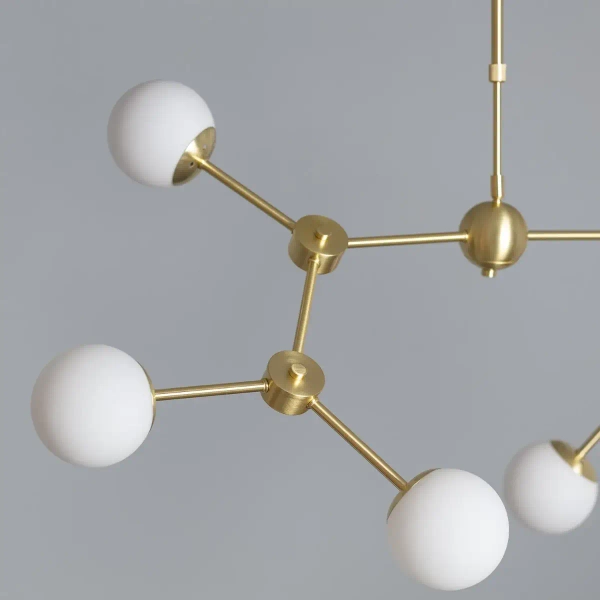 Molekułowa lampa wisząca Milano ABR-LWR-6XE27 Abruzzo biały złoty