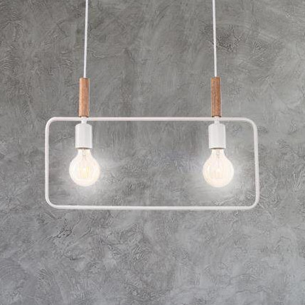 Loftowa lampa wisząca 32-73549 prostokątny zwis metalowa ramka biała