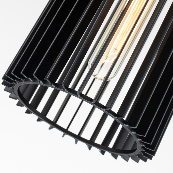 Wisząca lampa tuba QN-LINARA-P-BK metalowa czarna mosiądz