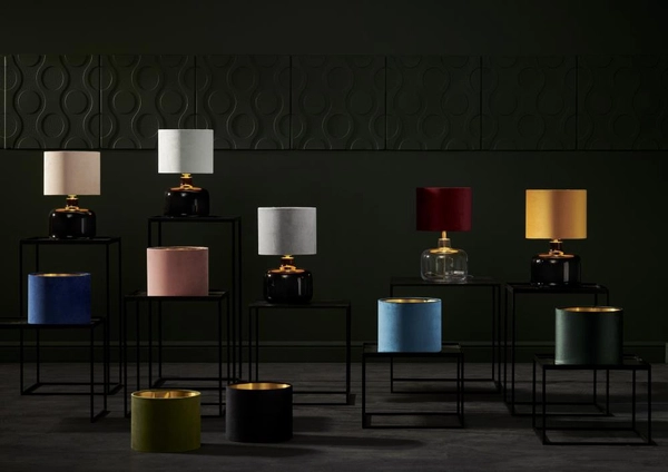 Bordowa lampka sypialniana LORA 41070111 materiałowa lampa okrągła