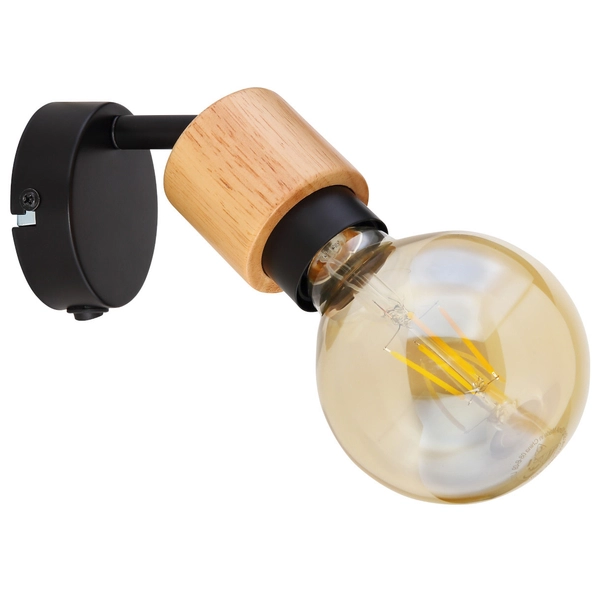 Regulowana LAMPA ścienna JORNA 54031-1 Globo metalowa OPRAWA kinkiet reflektorek czarny drewno
