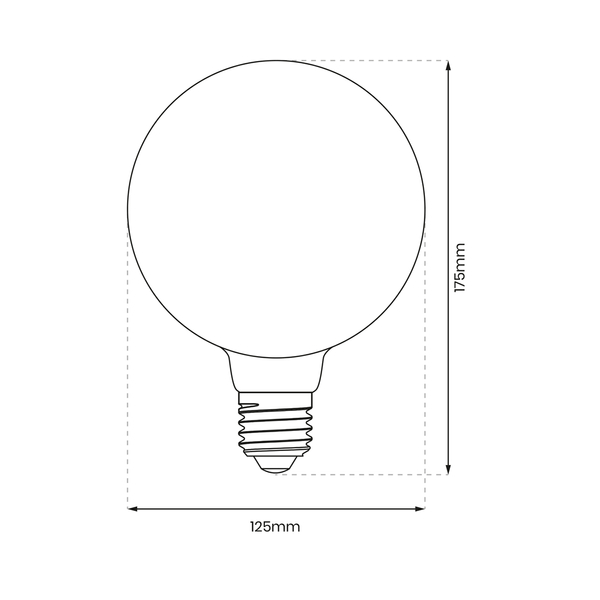 Industrialna żarówka filamentowa LED 6W G125 E27 2700K
