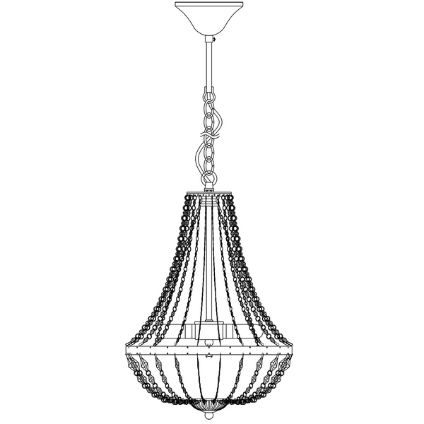 Pałacowa lampa wisząca Granso 107550 salonowa na łańcuchu chrom