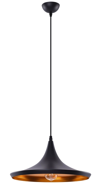 Industrialna lampa wisząca Chink do pokoju czarna złota