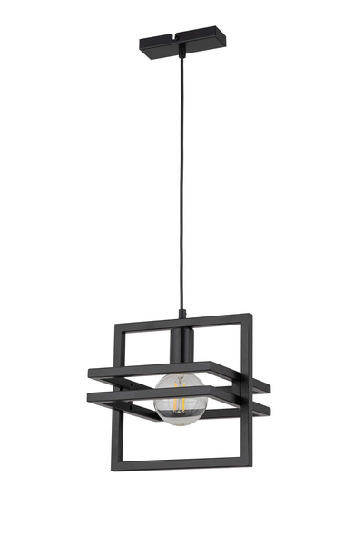 Czarna lampa wisząca Merci metalowy zwis do przedpokoju