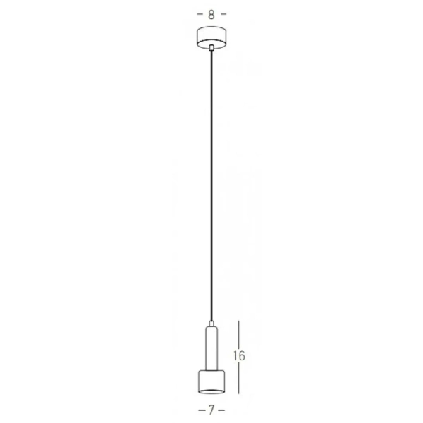 Podłużna wisząca lampa 22177 LED 7W 3000K tuba zwis czarny