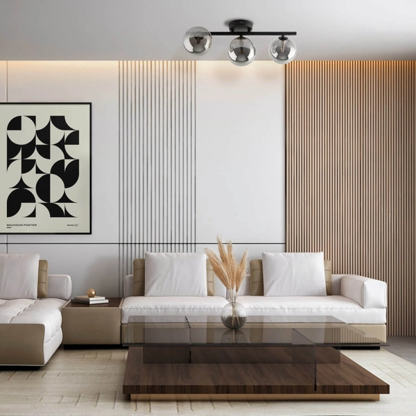 Sufitowa lampa do sypialni Estera 6855 bubbles grafitowa czarna