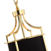 Klasyczna LAMPA wisząca Lunga Gold Nero Orlicki Design abażurowa OPRAWA okrągły ZWIS tuba na łańcuchu czarna złota