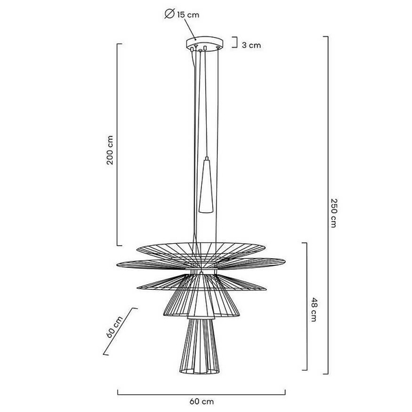 Lampa wisząca loftowa Sesto MSE010100336 Moosee druciak złota