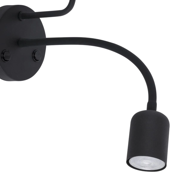 Kinkiet nad łóżko Maja 2537 TK Lighting z abażurem podwójny czarny