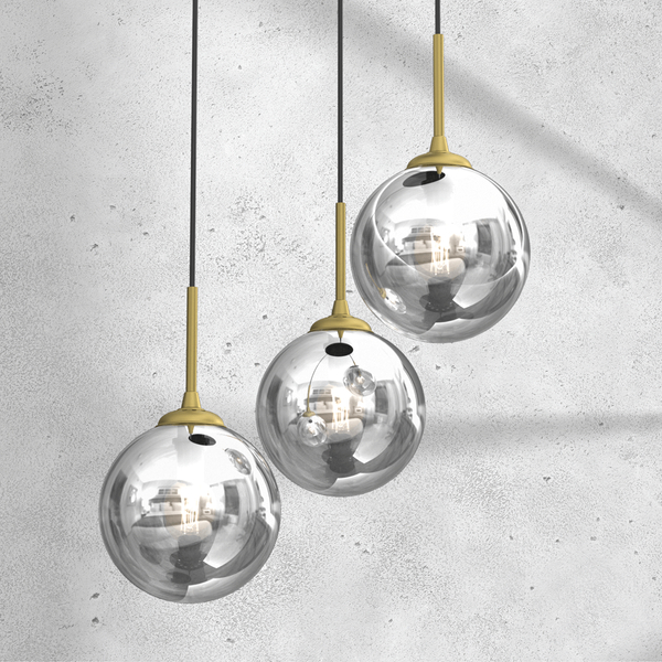 Wisząca lampa Reflex MLP8416 kaskada przydymiona złota
