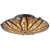 Sufitowa lampa tiffany Victory QZ-VICTORY-SF okrągła brązowa kolorowa