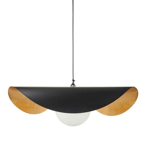Wisząca lampa kapelusz ENZO ST-F22020601-D40 black szklana czarny złoty