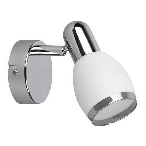 Szklana lampa ścienna ELITE 6060 do sypialni nad łóżko biała chrom