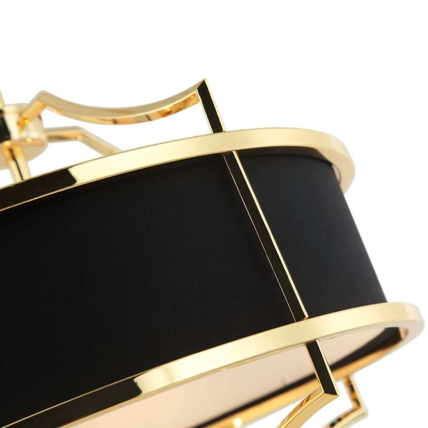 LAMPA wisząca Stesso Gold Nero S Orlicki Design okrągła OPRAWA abażurowa w stylu klasycznym czarna złota