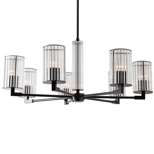 Nasufitowa lampa Aria 1229 Zuma sopelki do salonu przezroczysty tytanowy