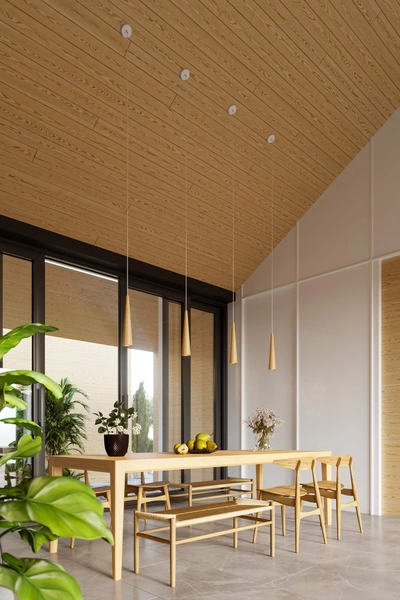 Skandynawska lampa wisząca Sula SL.1100 Sollux stożek drewniany