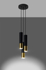 Lampa wisząca Loopez SL.0955 Sollux metalowe tuby kaskada czarna złota
