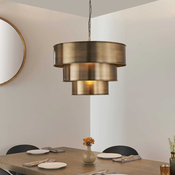 Industrialna lampa Morad 69783 Endon wisząca na łańcuchu mosiądz